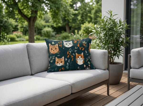 Pamučna jastučnica CATTAMI 50x70 cm, tamno zelena