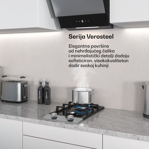 Klarstein Verosteel plinska ploča za kuhanje, 2 zone, električno paljenje, kompatibilna s prirodnim plinom i ukapljenim naftnim plinom, 4200 W, 30 cm