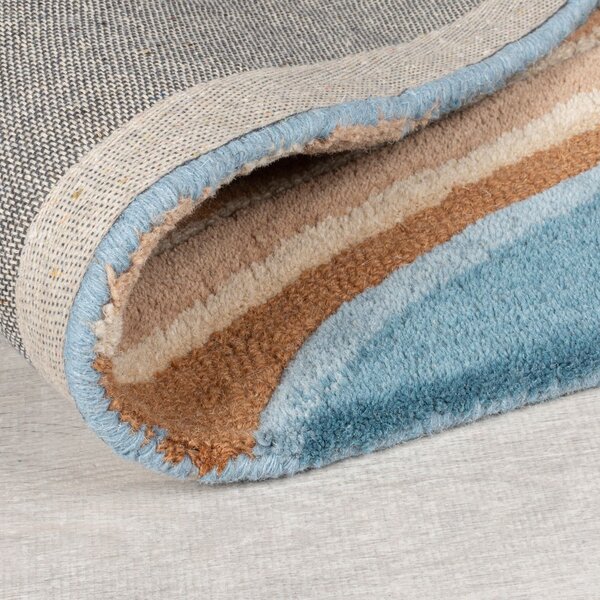 Plavi ručno rađen vunen tepih 160x230 cm Abstract Flow – Flair Rugs
