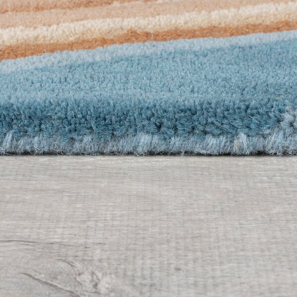 Plavi ručno rađen vunen tepih 160x230 cm Abstract Flow – Flair Rugs