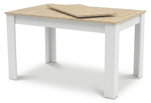 Produživi blagovaonski stol MADO 120/160x80 cm, bijela/dub sonoma