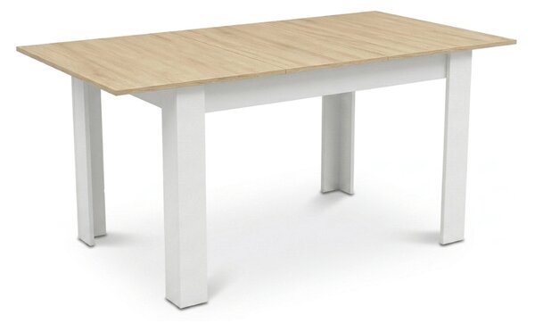 Produživi blagovaonski stol MADO 120/160x80 cm, bijela/dub sonoma
