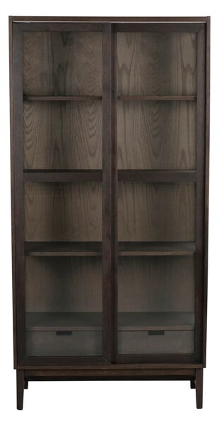 Smeđa vitrina u dekoru hrasta s kliznim vratima 100x203 cm Hazelton – Rowico