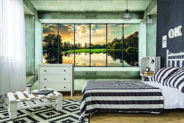 Foto tapeta - Pogled na jezero (152,5x104 cm)