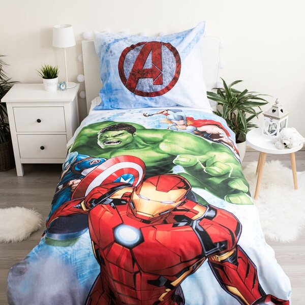 Dječja pamučna posteljina Jerry Fabrics Avengers Heroes, 140 x 200 cm