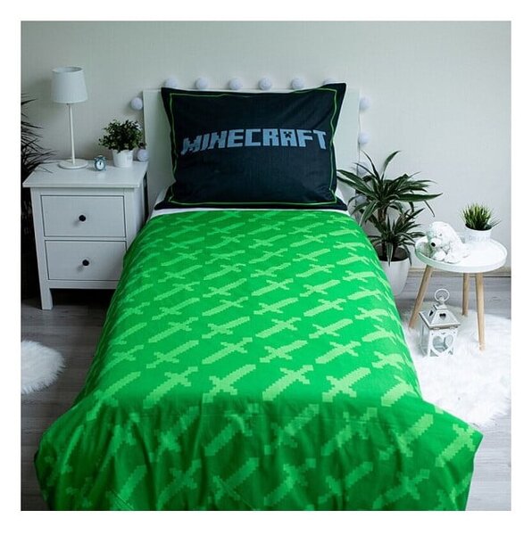 Pamučna dječja posteljina za krevet za jednu osobu 140x200 cm Minecraft Survival Mode – Jerry Fabrics