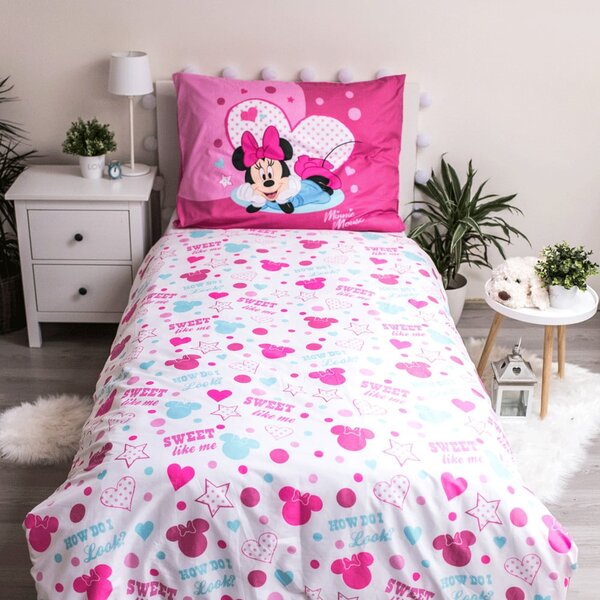 Dječja posteljina za krevet za jednu osobu od mikrovlakana 140x200 cm Minnie Sweet Like Me – Jerry Fabrics
