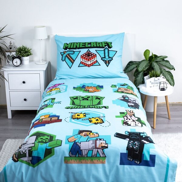 Pamučna dječja posteljina za krevet za jednu osobu 140x200 cm Minecraft – Jerry Fabrics