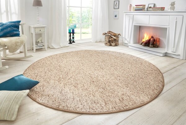 Svjetlo smeđi okrugli tepih ø 200 cm Wolly – BT Carpet