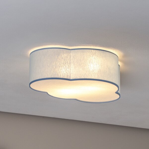 TK Lighting Stropna svjetiljka Cloud, plava, duljine 43 cm, tekstil, cloud, E27, prigušiva, Plava, rasadnik, Tkanina / tekstil