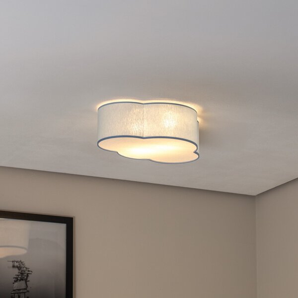 TK Lighting Stropna svjetiljka Cloud, plava, duljine 43 cm, tekstil, cloud, E27, prigušiva, Plava, rasadnik, Tkanina / tekstil