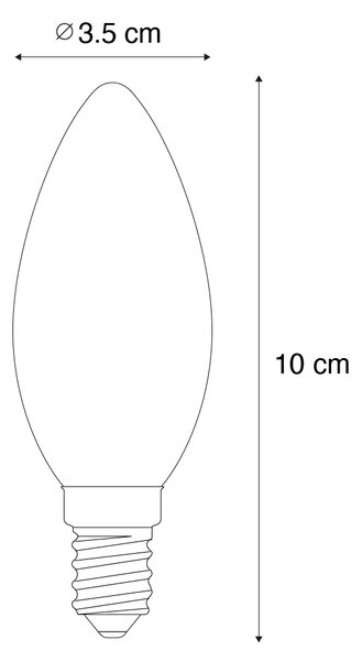 Set od 5 E14 LED žarulja s mogućnošću prigušivanja u 3 koraka B35 prozirne 4W 450 lm 2700K