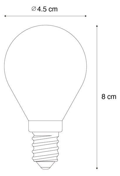 Set od 5 E14 prigušivih LED žarulja P45 prozirno staklo 3W 350 lm 3000K