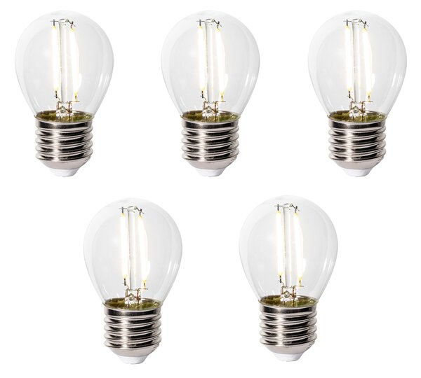 Set od 5 E27 prigušivih LED žarulja P45 prozirno staklo 3W 250 lm 3000K