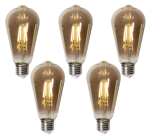 Set od 5 E27 prigušivih LED žarulja ST64 dimno staklo 5W 450 lm 2700K