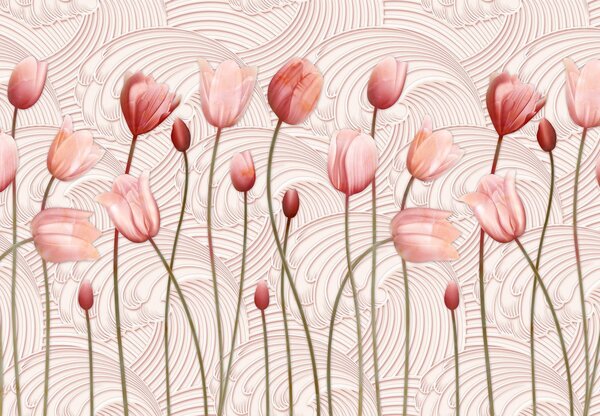 Foto tapeta - Ružičasti tulipani (147x102 cm)