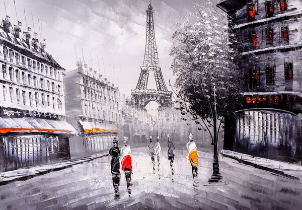 Foto tapeta - Uljane boje, Pariz (147x102 cm)
