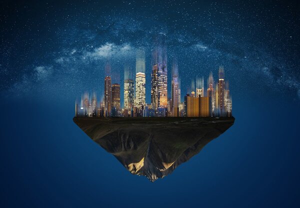 Foto tapeta - Gradovi i planine (147x102 cm)