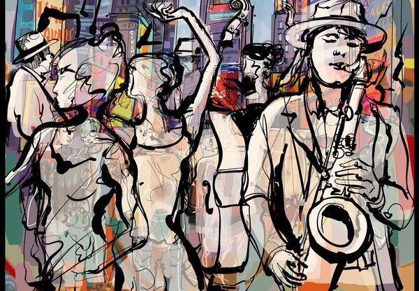 Foto tapeta - Večer jazza (147x102 cm)
