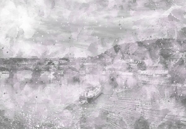 Foto tapeta - Grad, akvarel (147x102 cm)