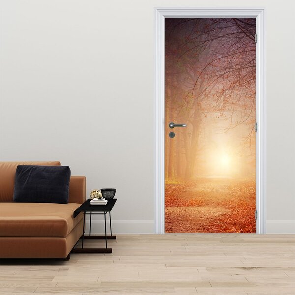 Foto tapeta za vrata - Jesenska šuma u magli (95x205cm)