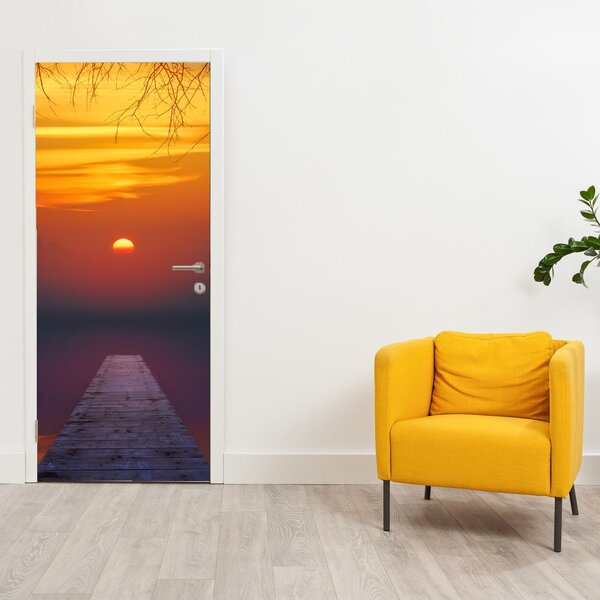 Foto tapeta za vrata - Most na zalasku sunca (95x205cm)