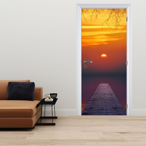 Foto tapeta za vrata - Most na zalasku sunca (95x205cm)