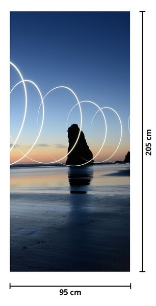 Foto tapeta za vrata - Plaža u zalasku sunca (95x205cm)