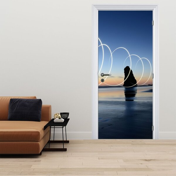 Foto tapeta za vrata - Plaža u zalasku sunca (95x205cm)