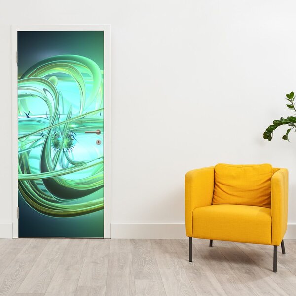 Foto tapeta za vrata - Zelena apstrakcija (95x205cm)