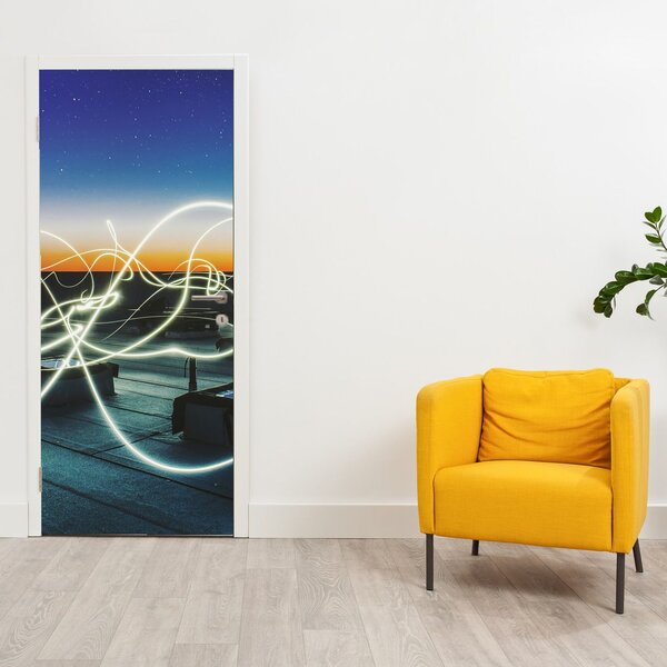 Foto tapeta za vrata - Pogled na nebo s krova (95x205cm)