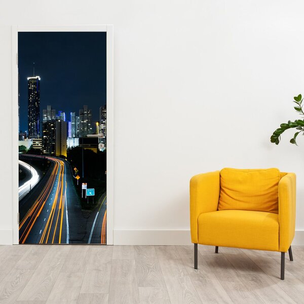 Foto tapeta za vrata - Noćna metropola (95x205cm)