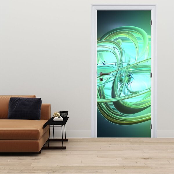 Foto tapeta za vrata - Zelena apstrakcija (95x205cm)