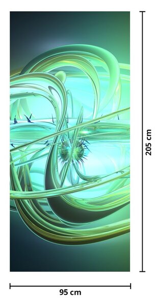 Foto tapeta za vrata - Zelena apstrakcija (95x205cm)