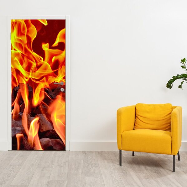 Foto tapeta za vrata - Ugalj koji gori (95x205cm)