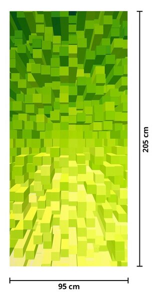 Foto tapeta za vrata - Žuto-zelene kocke (95x205cm)