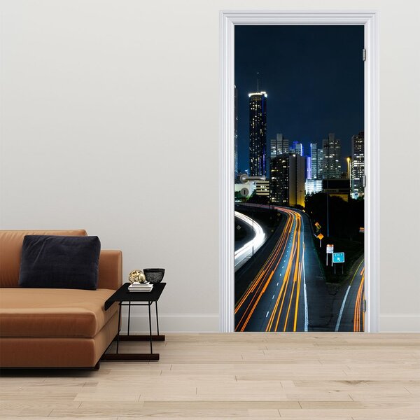 Foto tapeta za vrata - Noćna metropola (95x205cm)