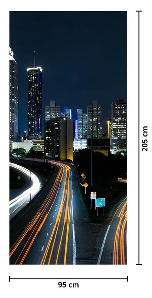 Foto tapeta za vrata - Noćna metropola (95x205cm)