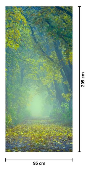 Foto tapeta za vrata - Cesta obrubljena drvećem (95x205cm)