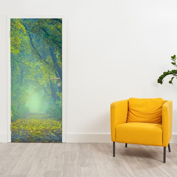 Foto tapeta za vrata - Cesta obrubljena drvećem (95x205cm)