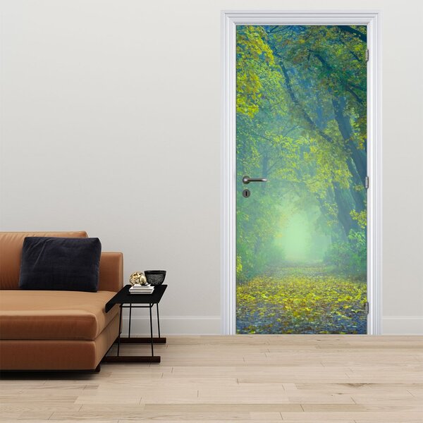 Foto tapeta za vrata - Cesta obrubljena drvećem (95x205cm)