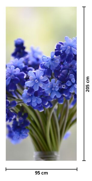 Foto tapeta za vrata - Buket plavog cvijeća (95x205cm)