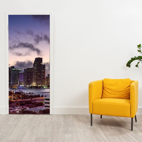 Foto tapeta za vrata - Metropola s neboderima (95x205cm)