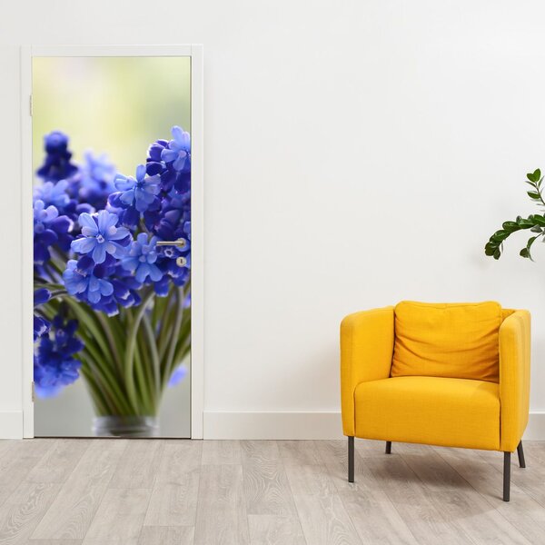 Foto tapeta za vrata - Buket plavog cvijeća (95x205cm)