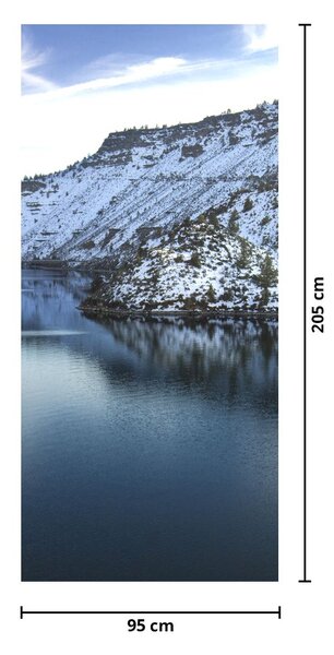 Foto tapeta za vrata - Zimski krajolik s jezerom (95x205cm)