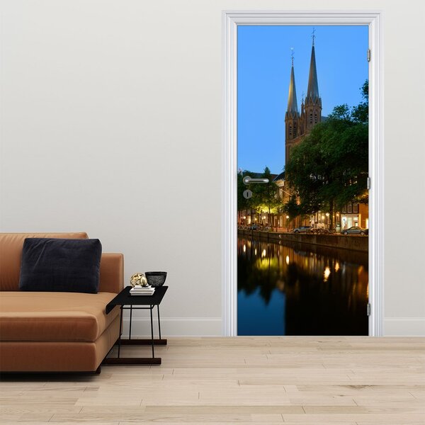 Foto tapeta za vrata - Noćni povijesni grad (95x205cm)