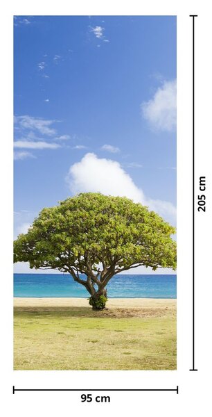 Foto tapeta za vrata - Plaža sa stablom (95x205cm)