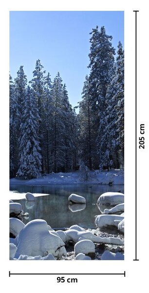 Foto tapeta za vrata - Snježna šuma (95x205cm)