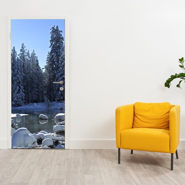Foto tapeta za vrata - Snježna šuma (95x205cm)