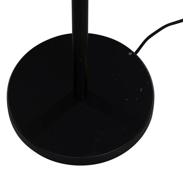 Podna lampa crna s baršunastom abažurom dizajna lista i zlatnom unutrašnjosti - Simplo
